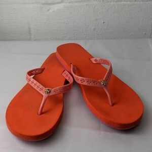 Tory Burch Flip Flops Orange/Salmon Thong Sandals Size 9